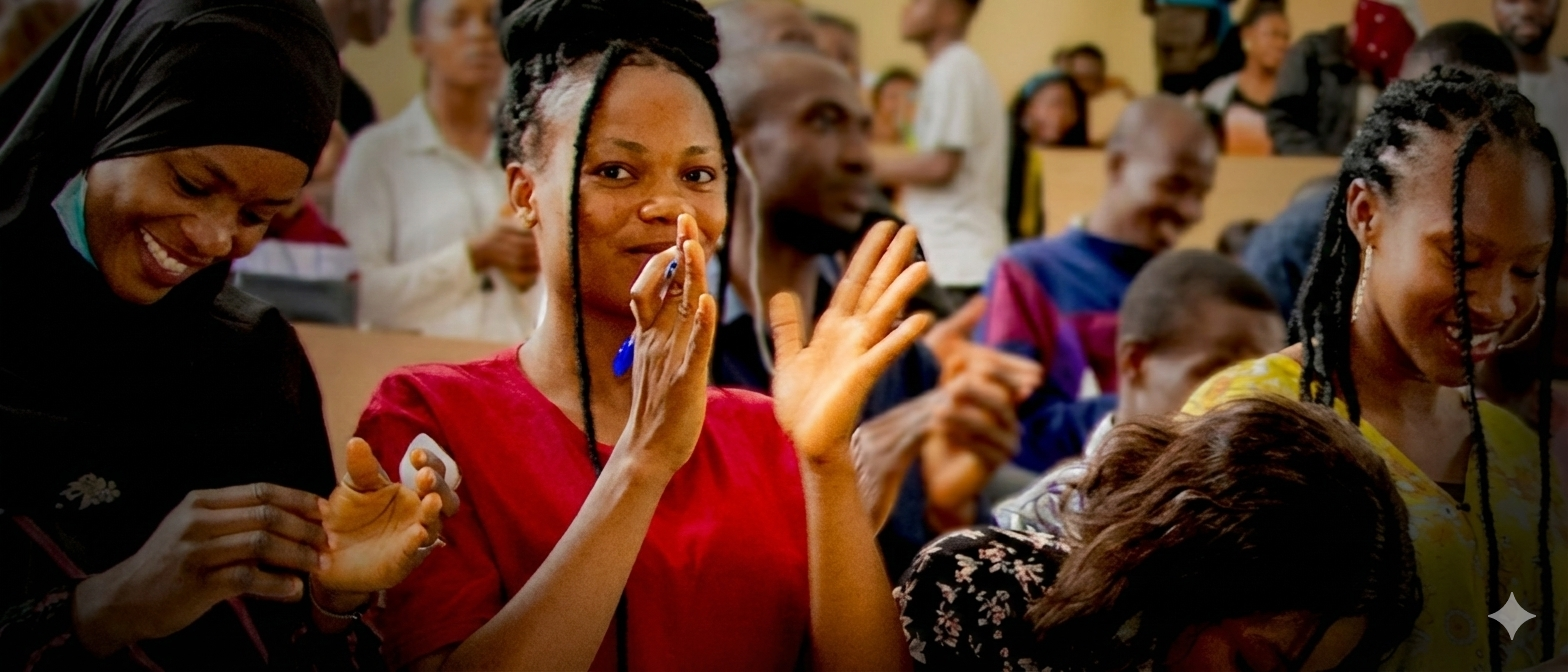 Youth celebrating and clapping together